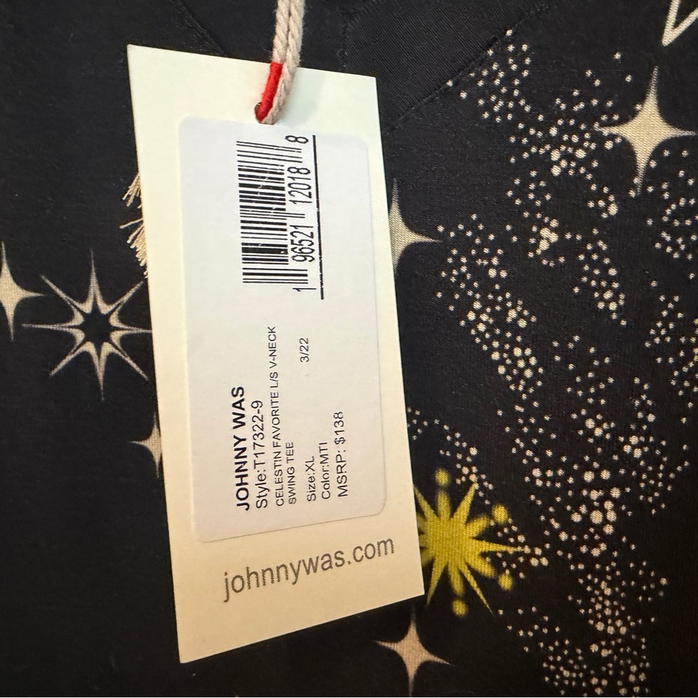 Johnny Was Multicolor Celestial Long Sleeve Top - Picture 4 of 6
